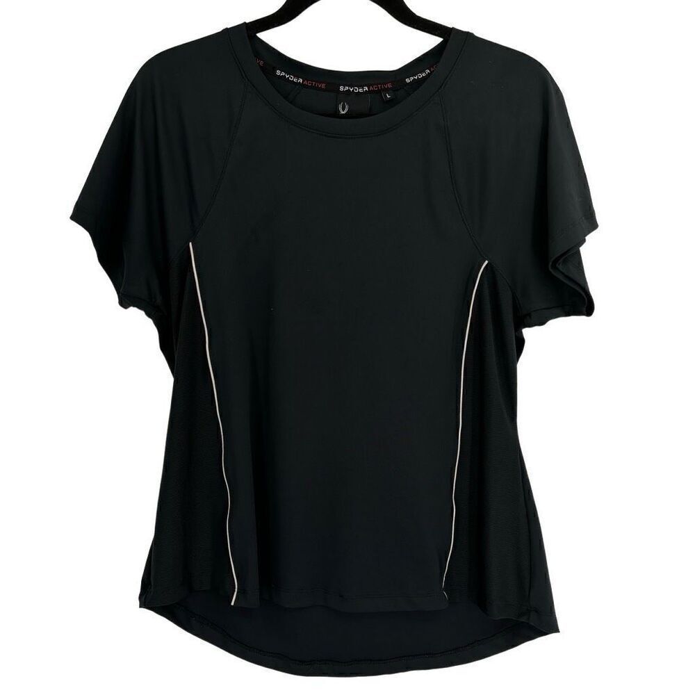 Spyder Active Crew Neck Athletic Tee Shirt Black Large